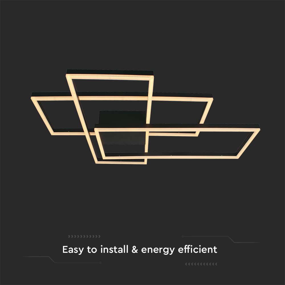 PLAFONIERA DECORATIVA LED 47W L90xL67x9CM 3000K CORPO NERO