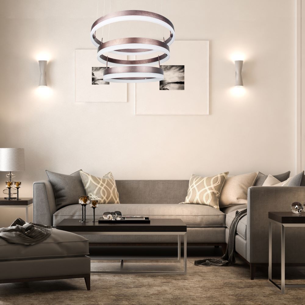 92W Soft Light Chandelier Dimmable Coffee 3000K img 1