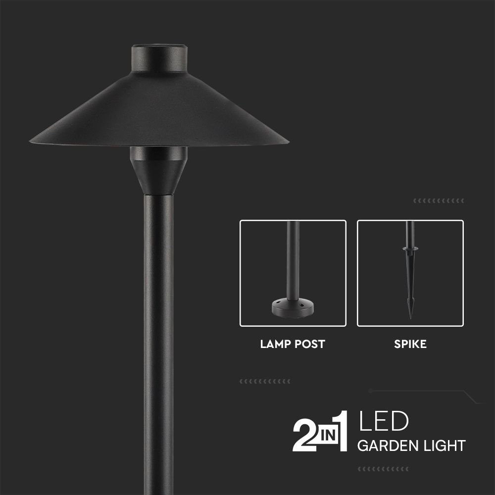 Piantana LED da Giardino 7W Chip Samsung con Picchetto Installazione 2in1 Colore Nero 3000K IP65