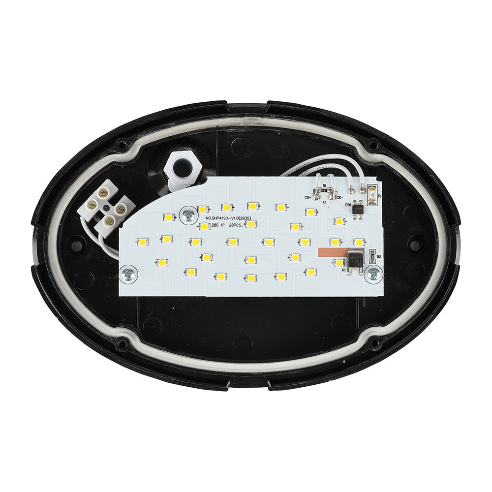 8W Plafoniera LED Ovale Corpo Nero Bianco caldo IP66 img 4