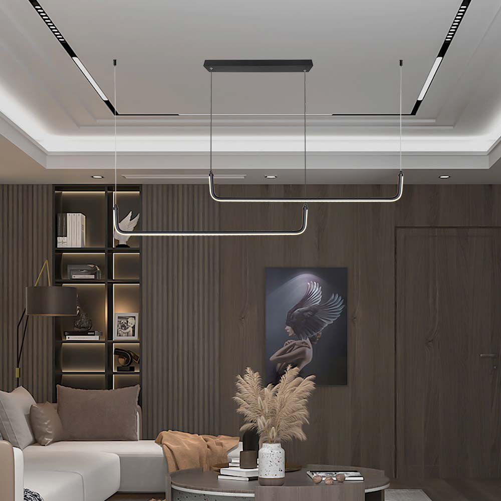 Lampadario LED a Sospensione dal Design Moderno Colore Nero img 1