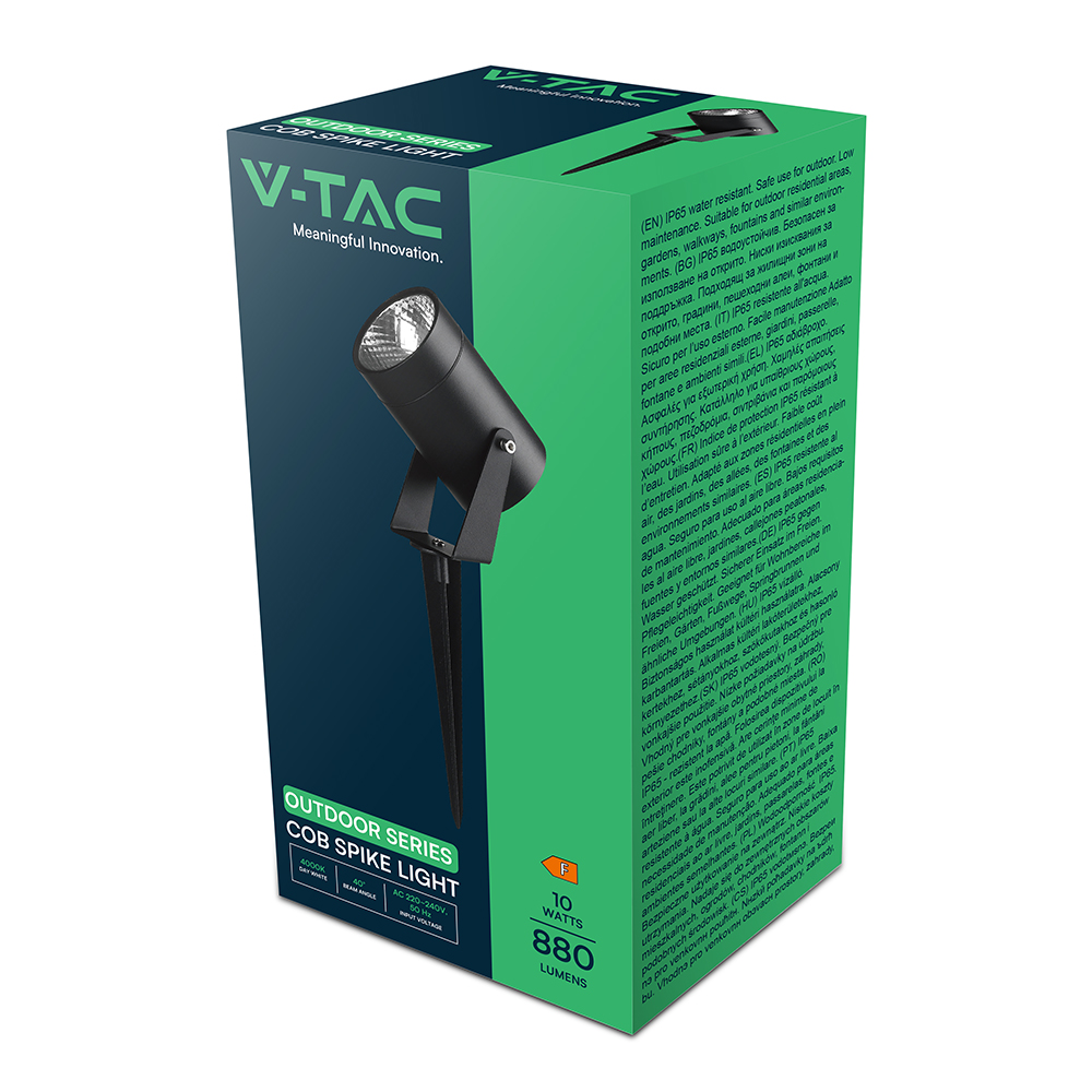 10W LED Spike Light Aluminum Black Body IP65 4000K