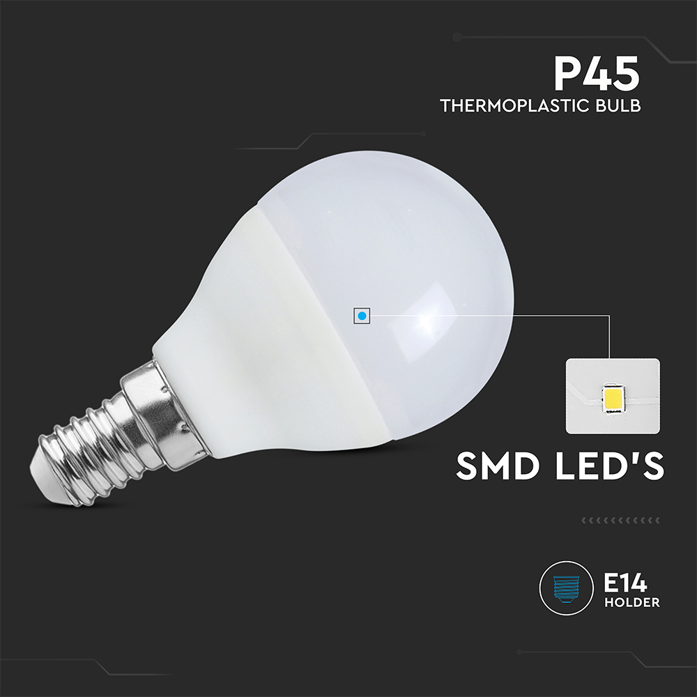 LED Bulb - 6.5W E14 P45 6500K