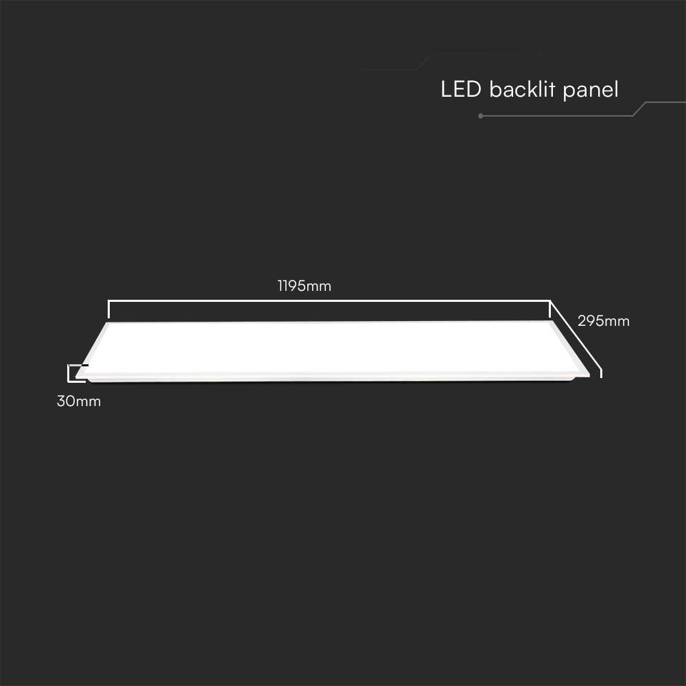 40W LED Panel 1200x300 mm Backlit 140Lm/W 6500K 6PCS/SET