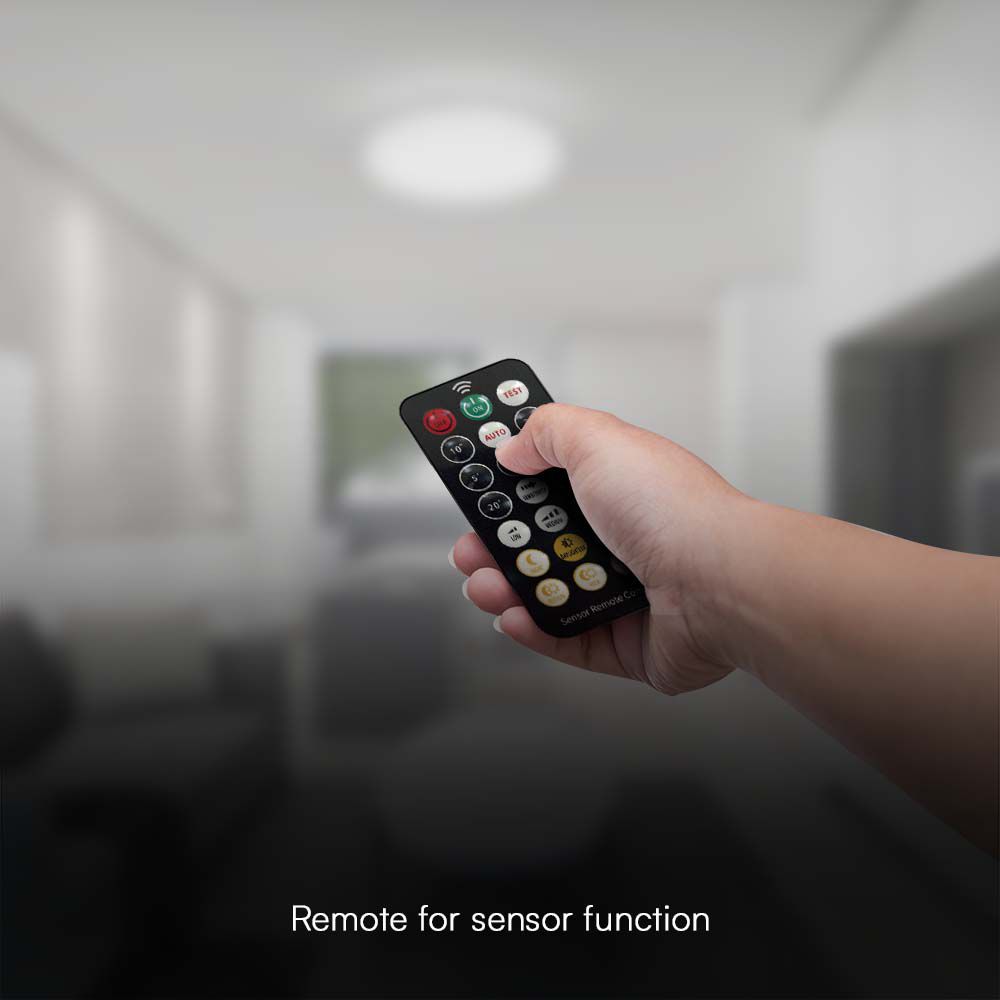 18W LED Dome Light With Sensor SAMSUNG Chip 6500K Round White Frame IP44 img 3