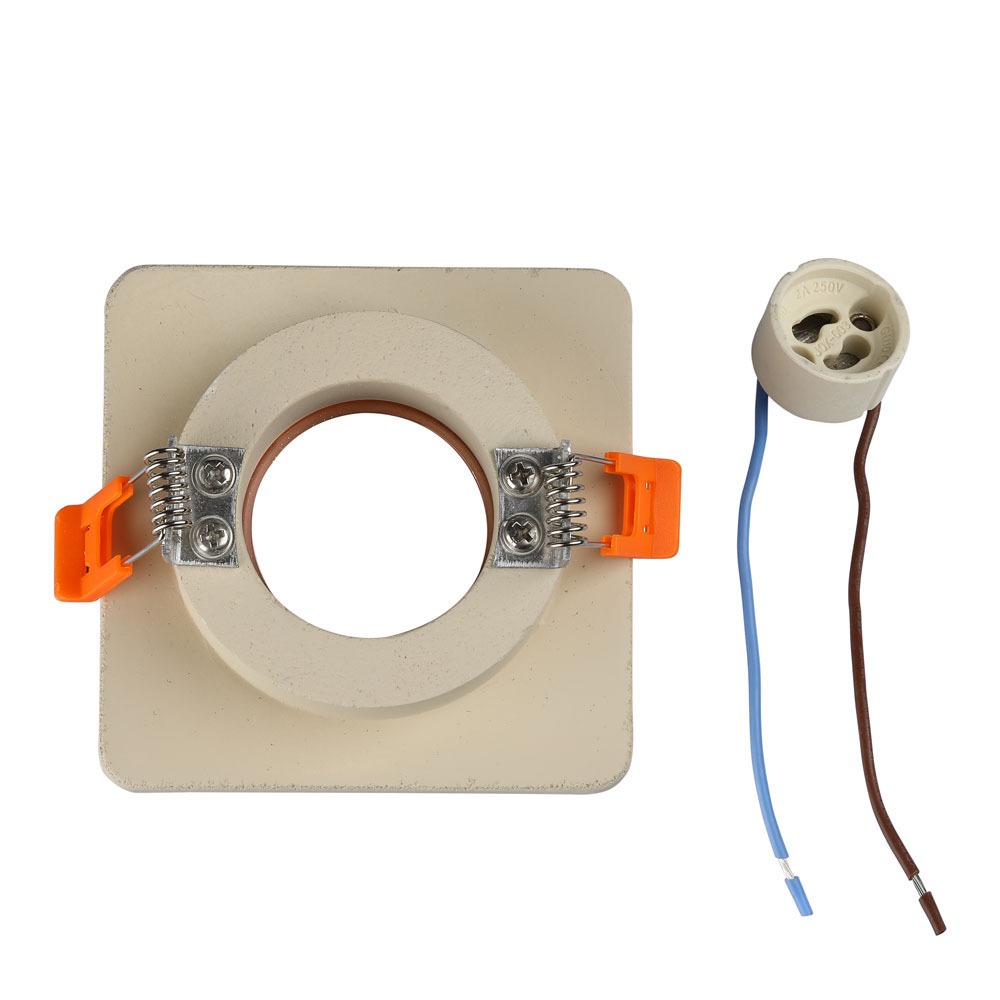 GU10 Fitting Concrete Metal Off White Recessed Light Matt Rose Gold Quadrato img 3