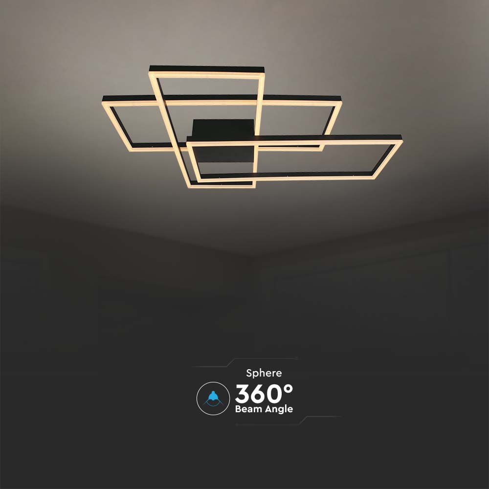 PLAFONIERA DECORATIVA LED 47W L90xL67x9CM 3000K CORPO NERO img 2