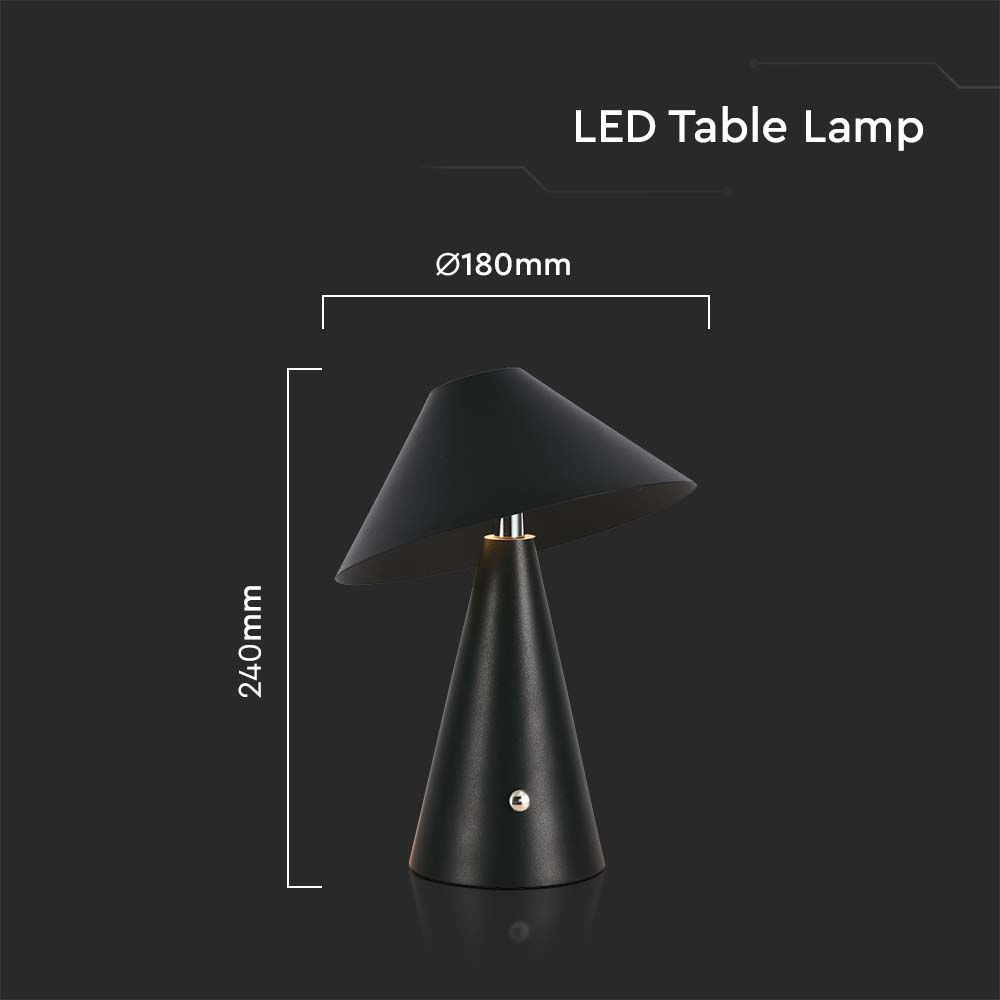 LED Lampada da Tavolo Ricaricabile 3 in 1 corpo nero
