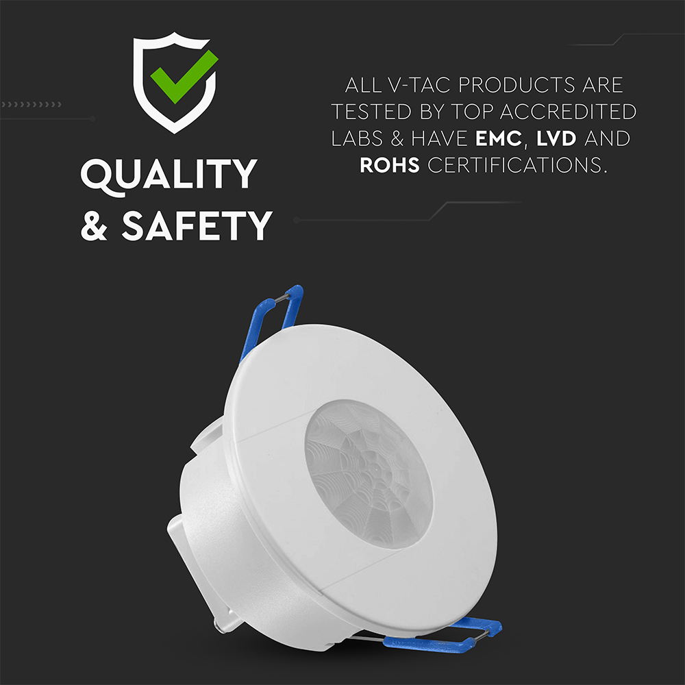 PIR Ceiling Sensor Recessed Mount White Body img 3