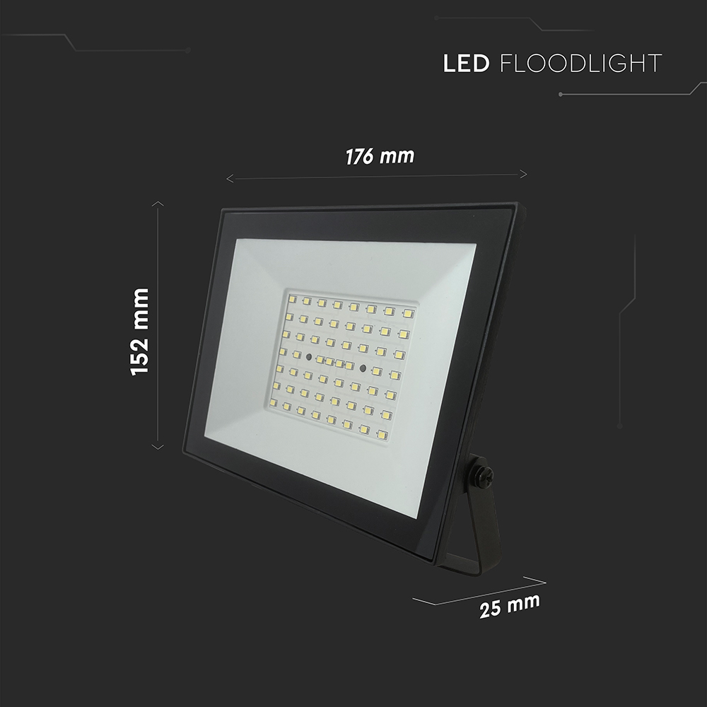50W LED Floodlight 6500K Black Body