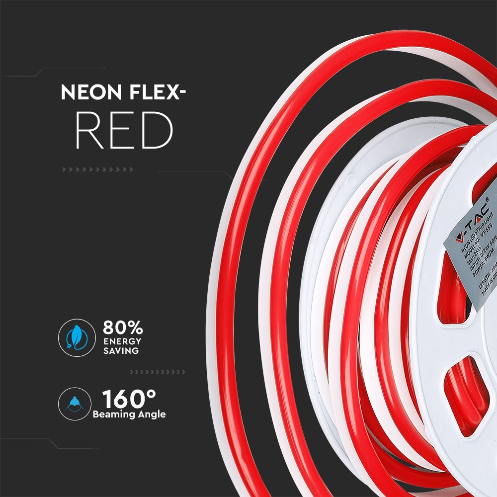 LED Neon Flex 24V Rosso IP65 10m