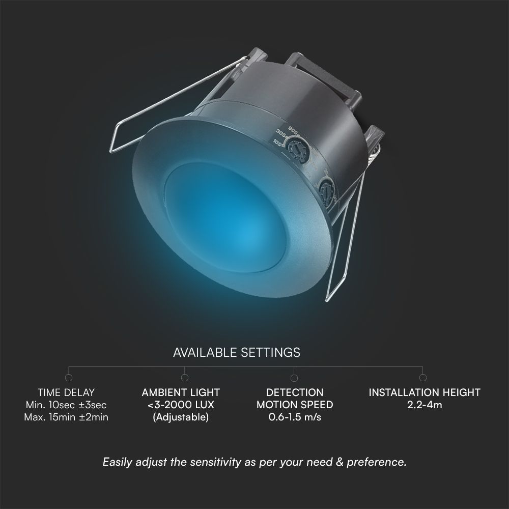 PIR Ceiling Sensor Full Black img 1