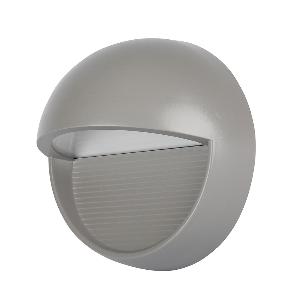 3W Faretto incasso LED Luce scale Corpo Grigio Rotondo Bianco Caldo