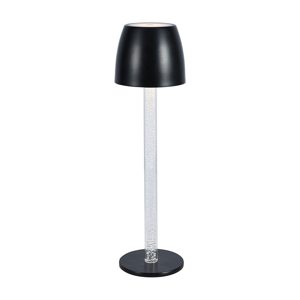 3W LED Table Lamp - Transparent Pole 3000K Black Body
