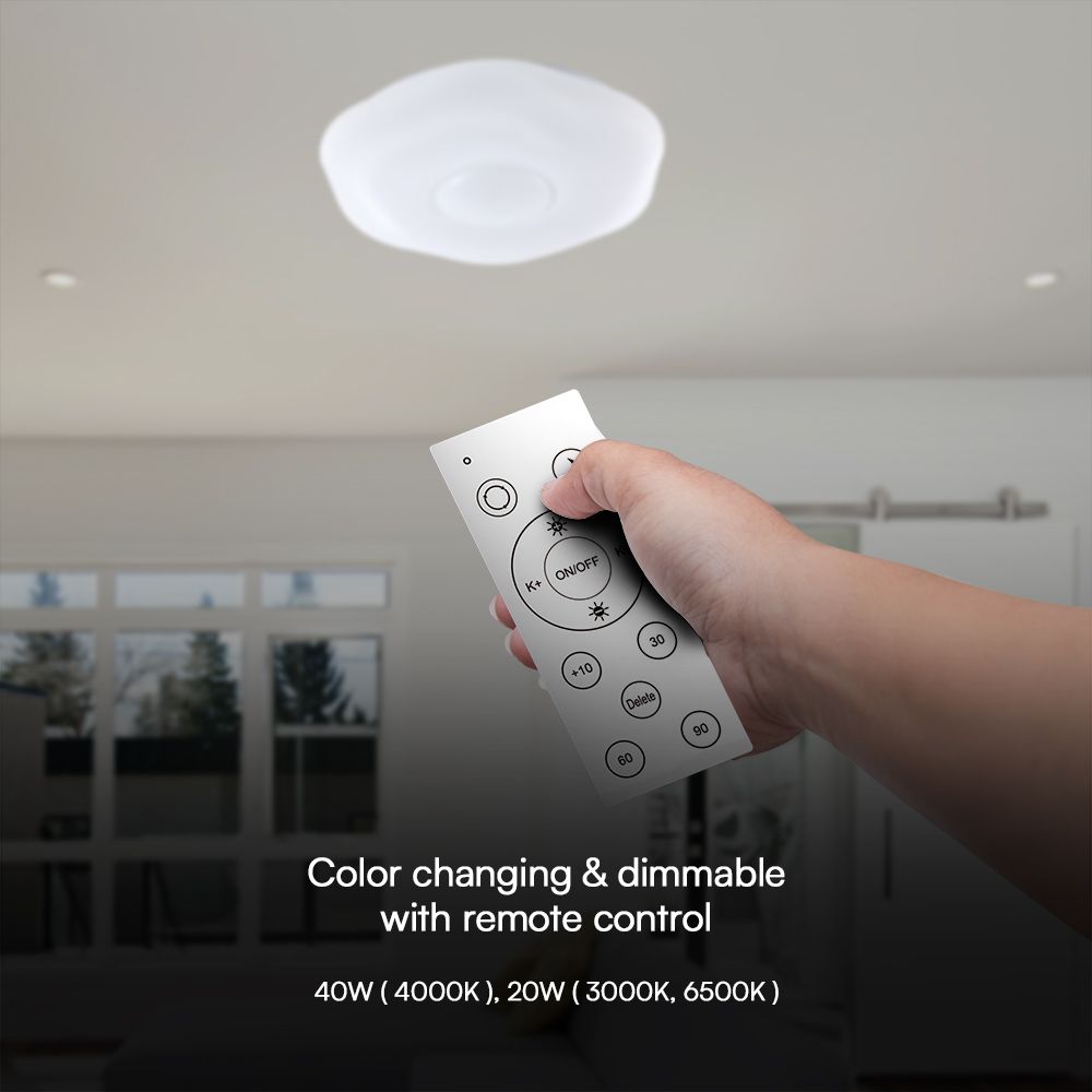 20W - 40W - 20W Designer Domelight Remote Control Dimmable Plum Blossom Cover img 2