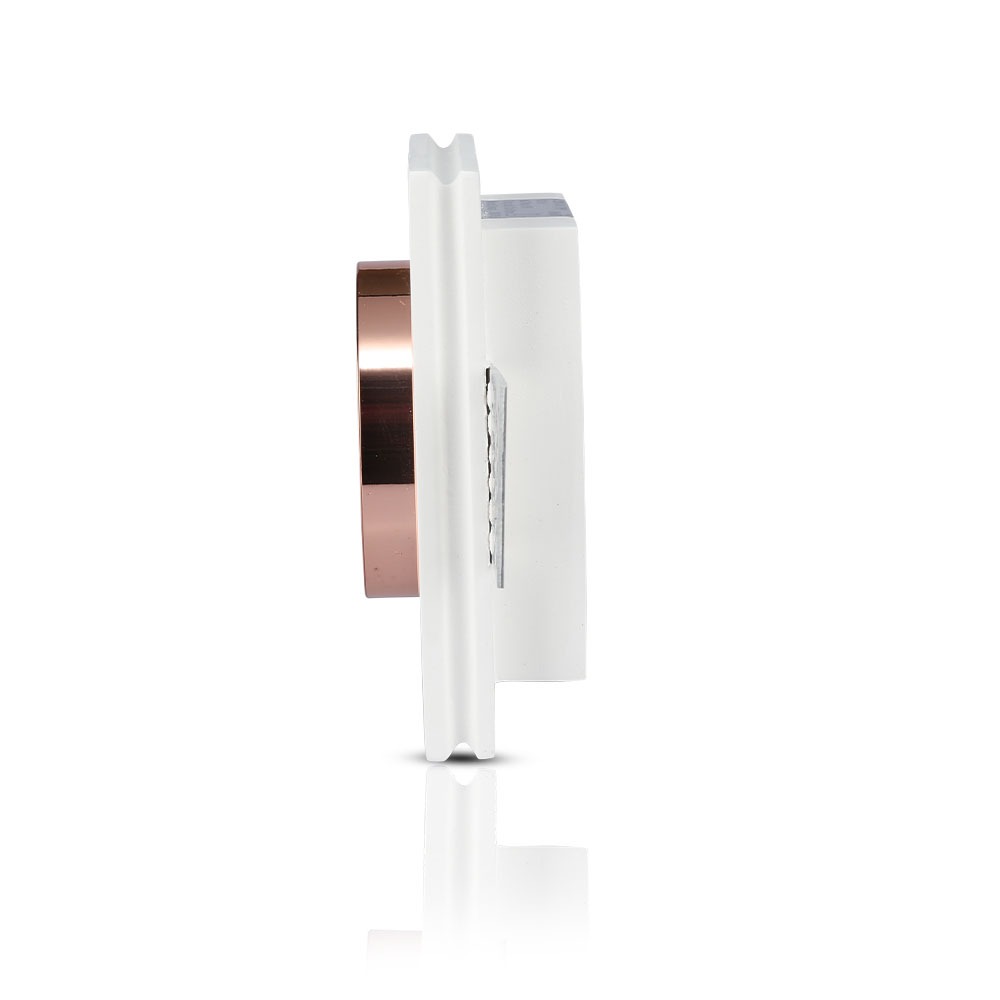 GU10 Fitting Gesso White Recessed Light Rose Gold Metal Quadrato img 2