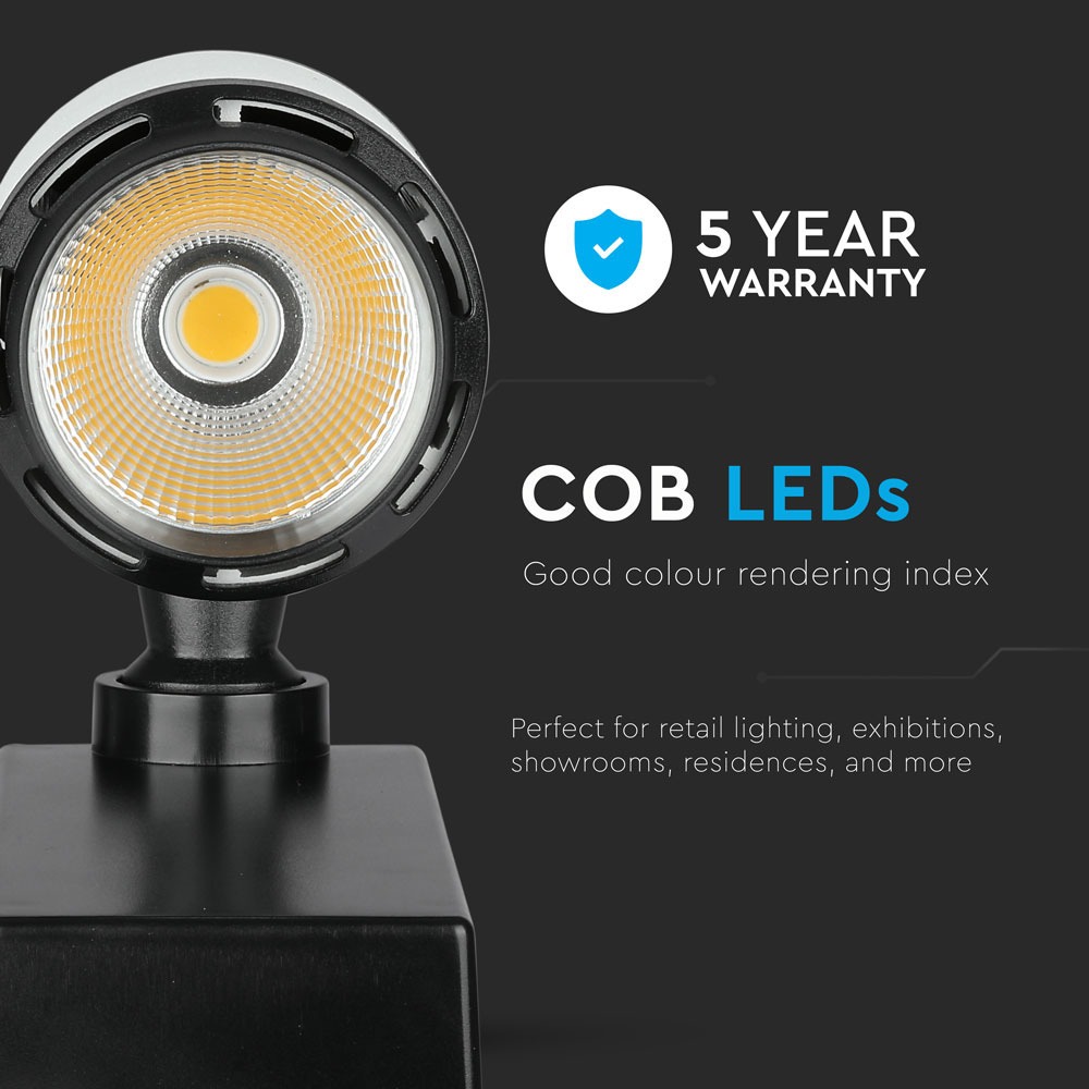 35W Proiettore a pista LED Corpo Nero/Bianco Bianco img 1