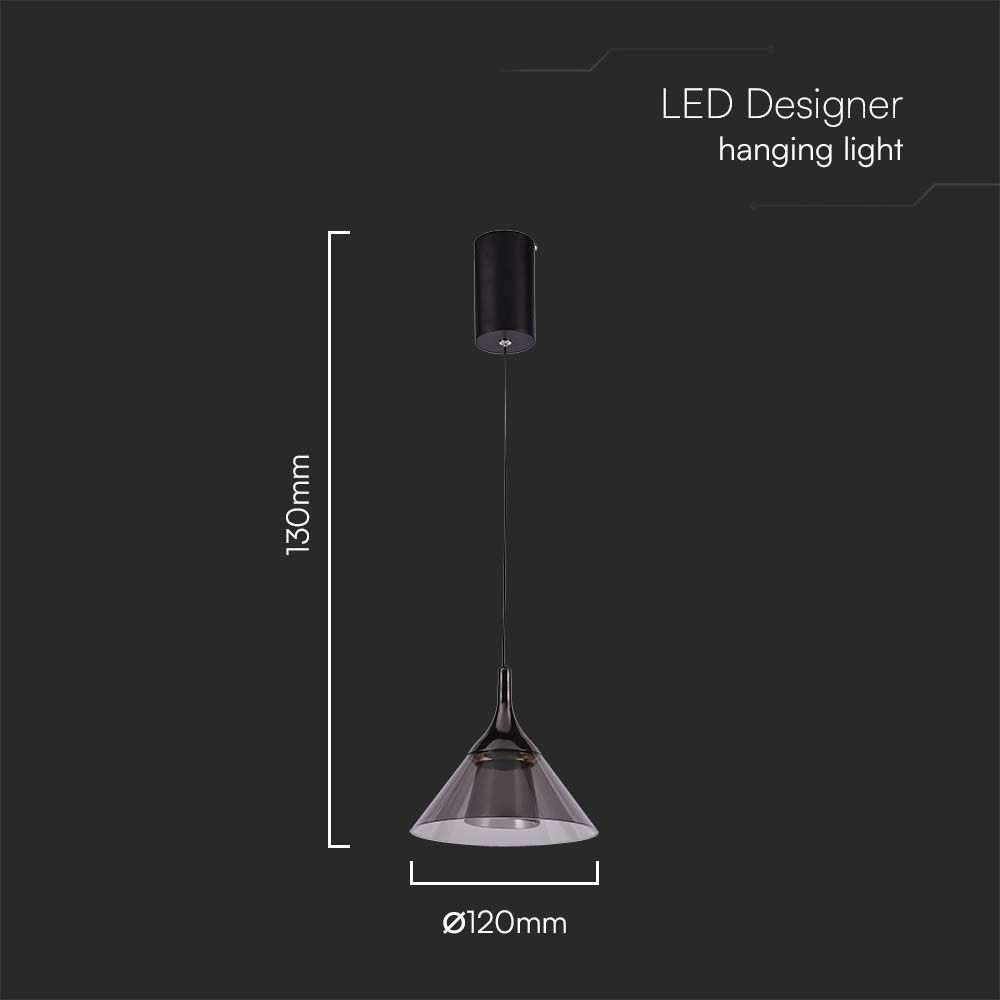 9W LED Designer Hanging Lamp (19.5*17.5*100CM) Black 4000K