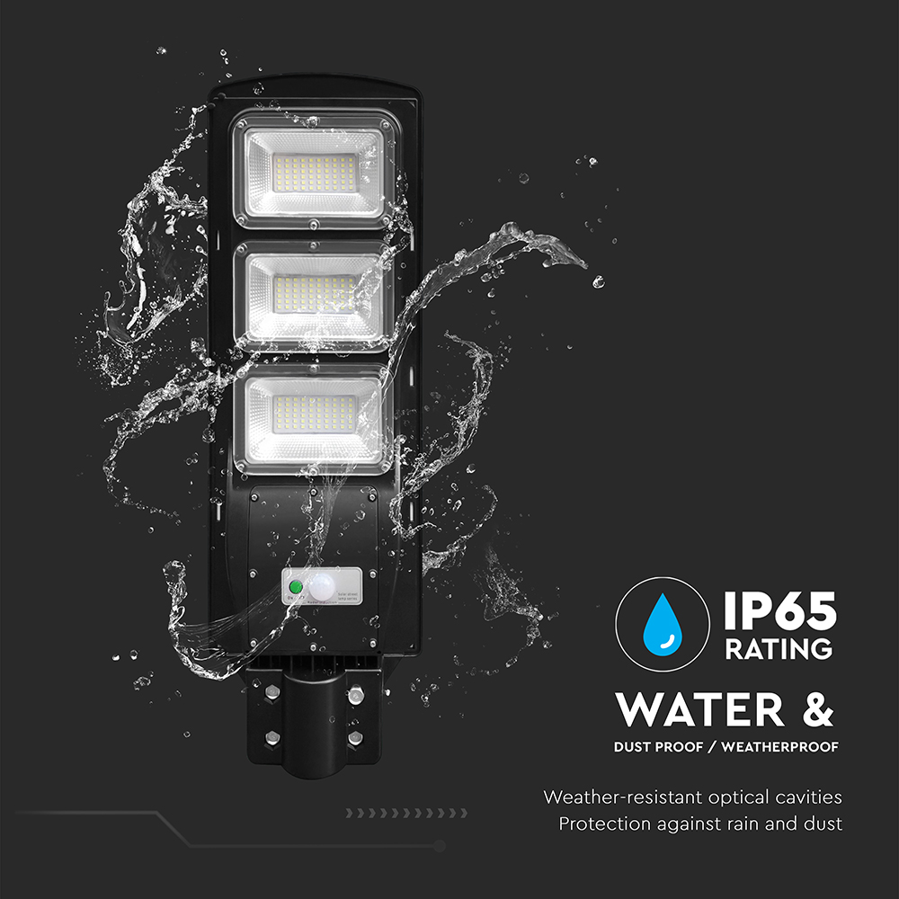 12W LED Plastic Solar Street Light 6000K Black Body img 3