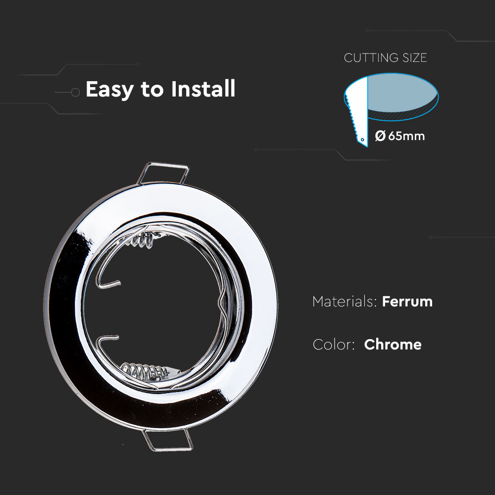 GU10 Rotondo Corpo Faretto Chrome 2 pz/scatola img 1