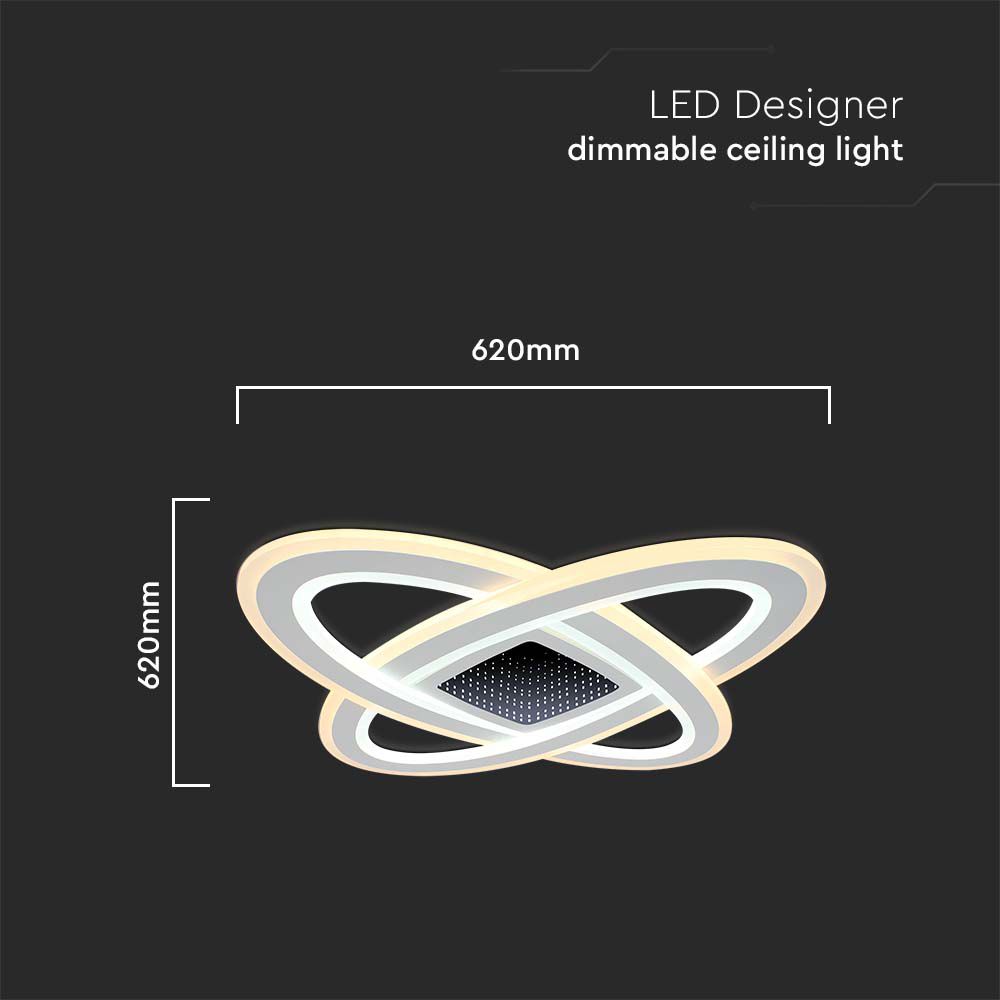 LAMPADA DA SOFFITTO DECORATIVA SMART LED 130W 50x50x5CM 3IN1 DIMMERABILE+TELECOMANDO