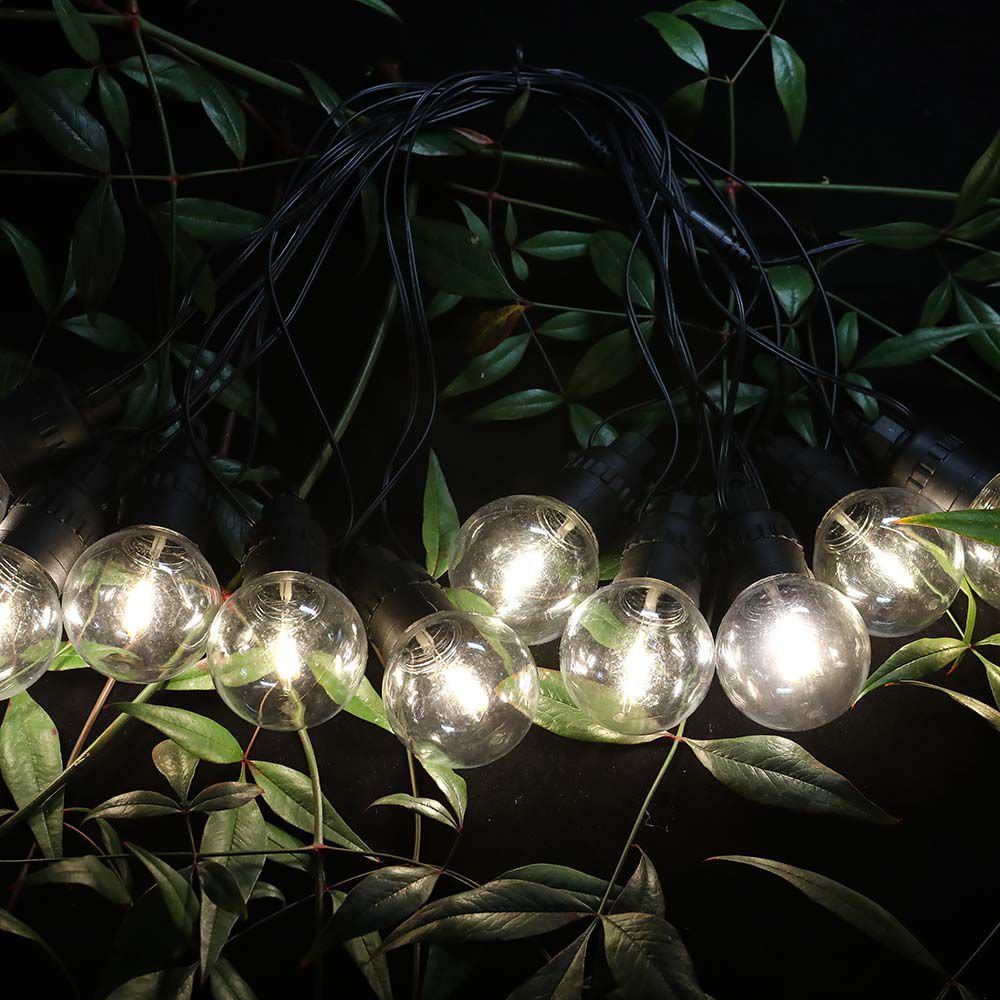 Catenaria 12m con 10 Lampadine LED 0.5W con Pannello Solare e Telecomando