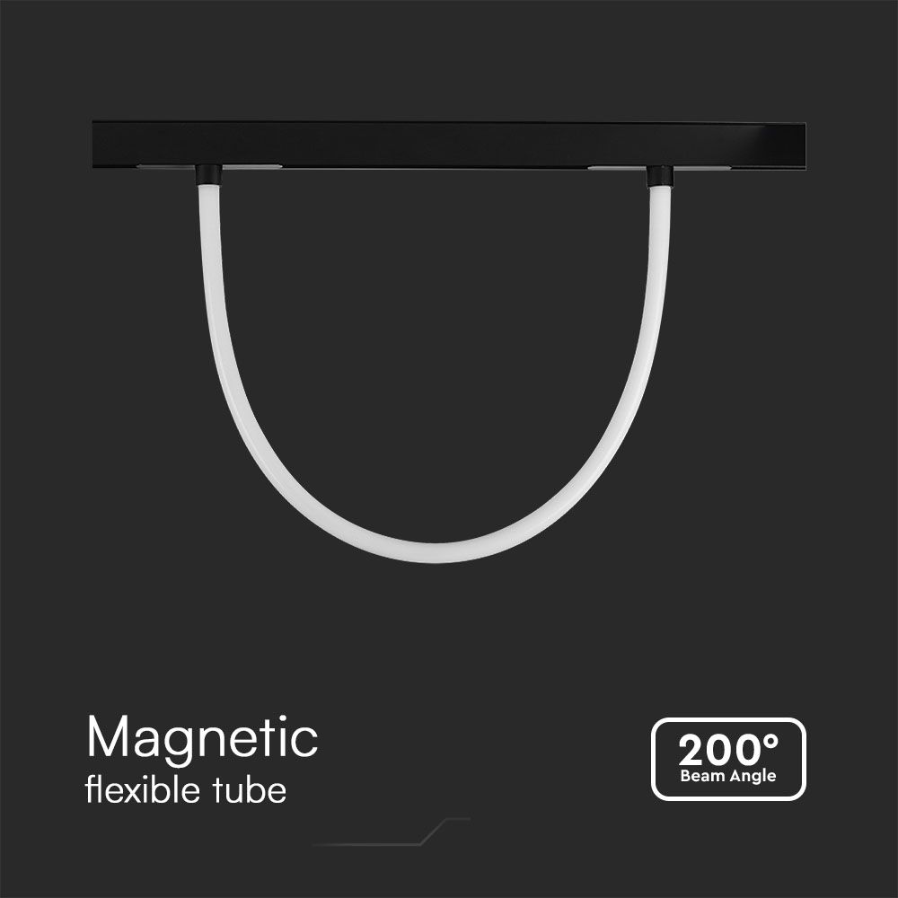 12W LED Magnetic Track Light Flexible Tube  1M CCT: 3000K Dimmable Black Body