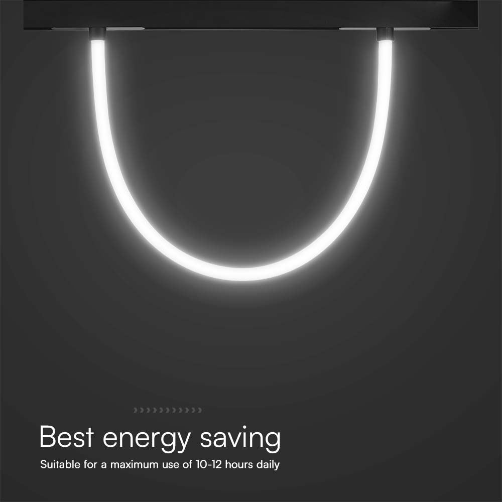 12W LED Magnetic Track Light Flexible Tube  1M CCT: 3000K Dimmable Black Body img 1