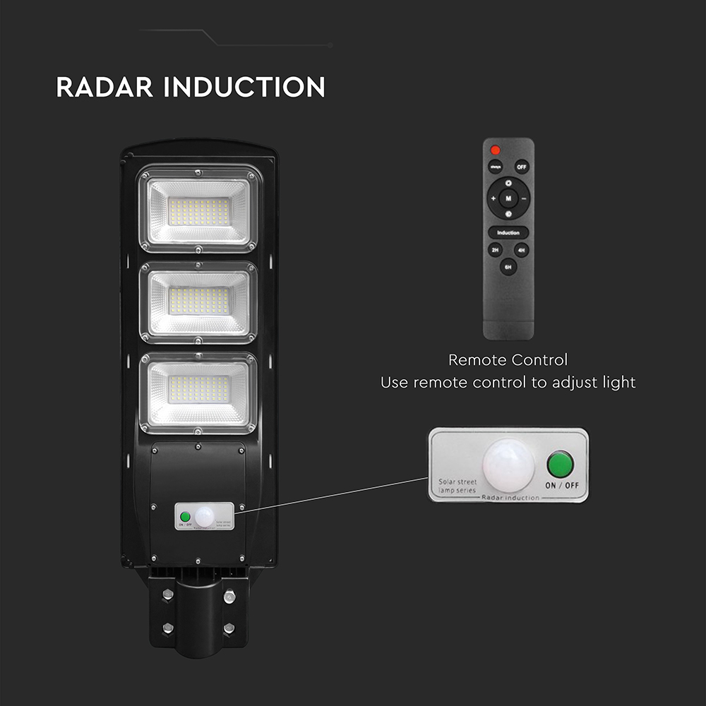 12W LED Plastic Solar Street Light 6000K Black Body img 4