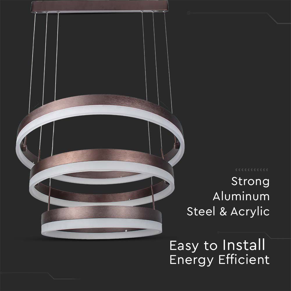 92W Soft Light Chandelier Dimmable Coffee 3000K