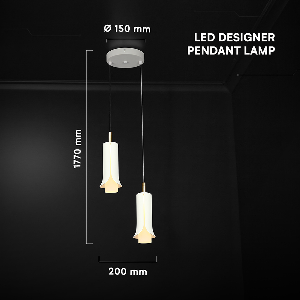 2X5W LED Decorative Hanging Lamp (D150*H30mm) 3000K Sandy White