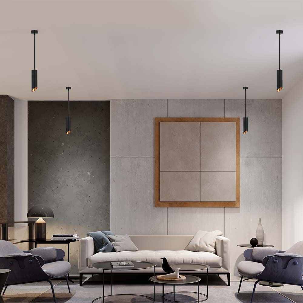 1*GU10 Hanging Pendant Black D 55*200MM