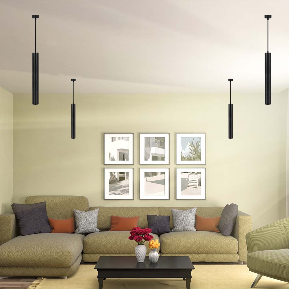 1*GU10 Hanging Pendant Black D 60*500MM