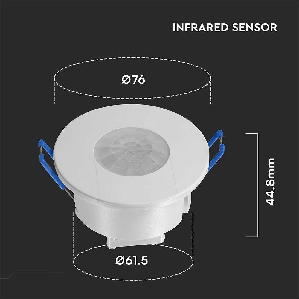 PIR Ceiling Sensor Recessed Mount White Body