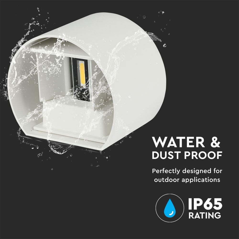 Lampada LED da Muro Arrotondata Doppio LED COB Colore Bianco Satinato Fascio Luminoso Regolabile img 2