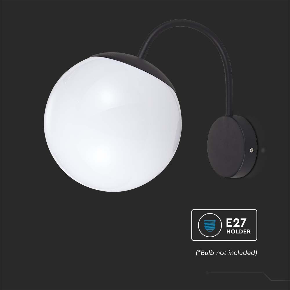 Lampada led da muro Matt Nera Opal Plastica Palla in alto