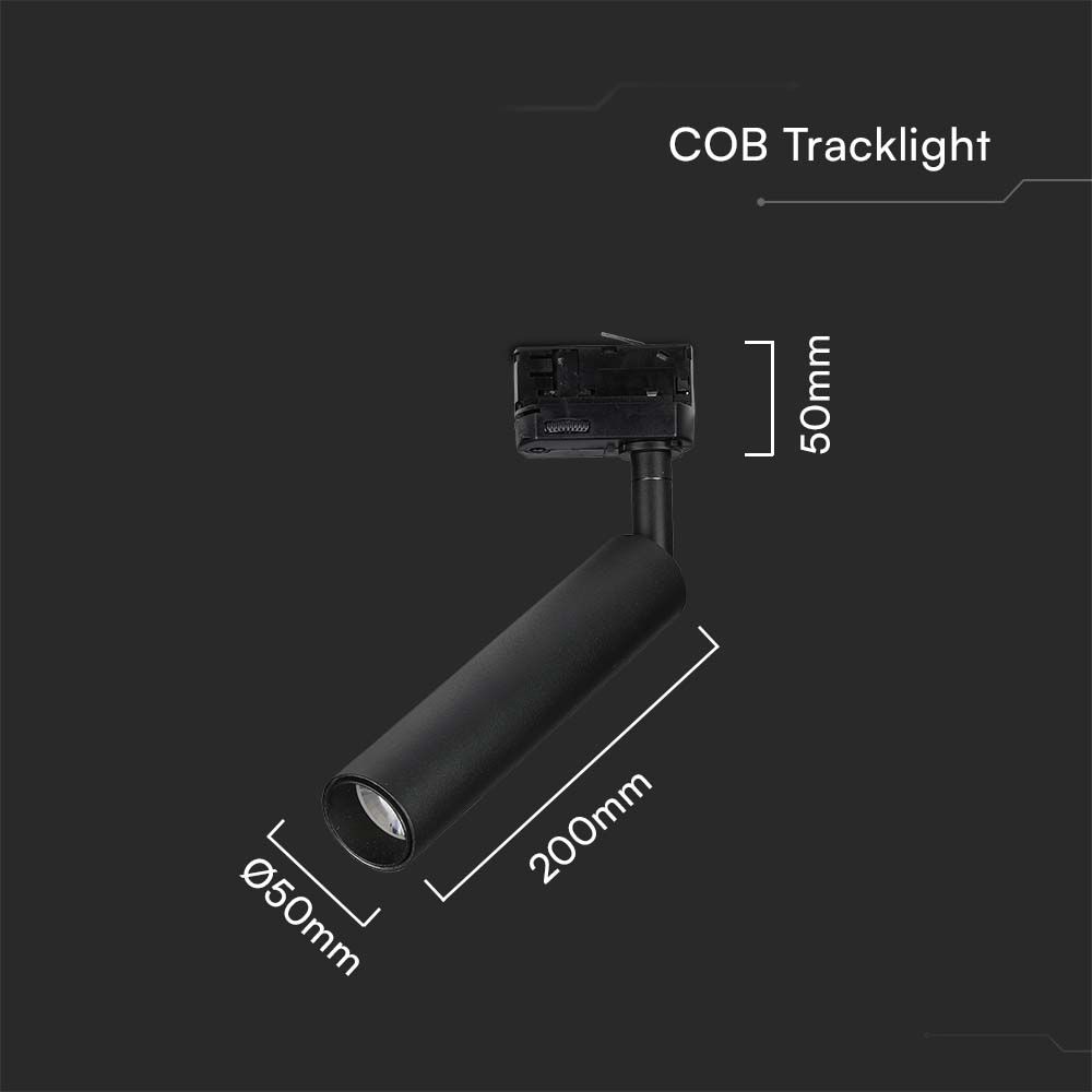 15W LED Tracklight SAMSUNG CHIP Black Body 5000K