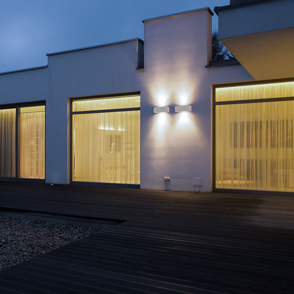 9W LED Up/Down Outdoor Soft LightMedium 3000K Grey Body IP65