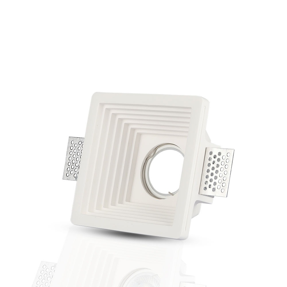 GU10 Fitting Gesso White Recessed Light Quadrato