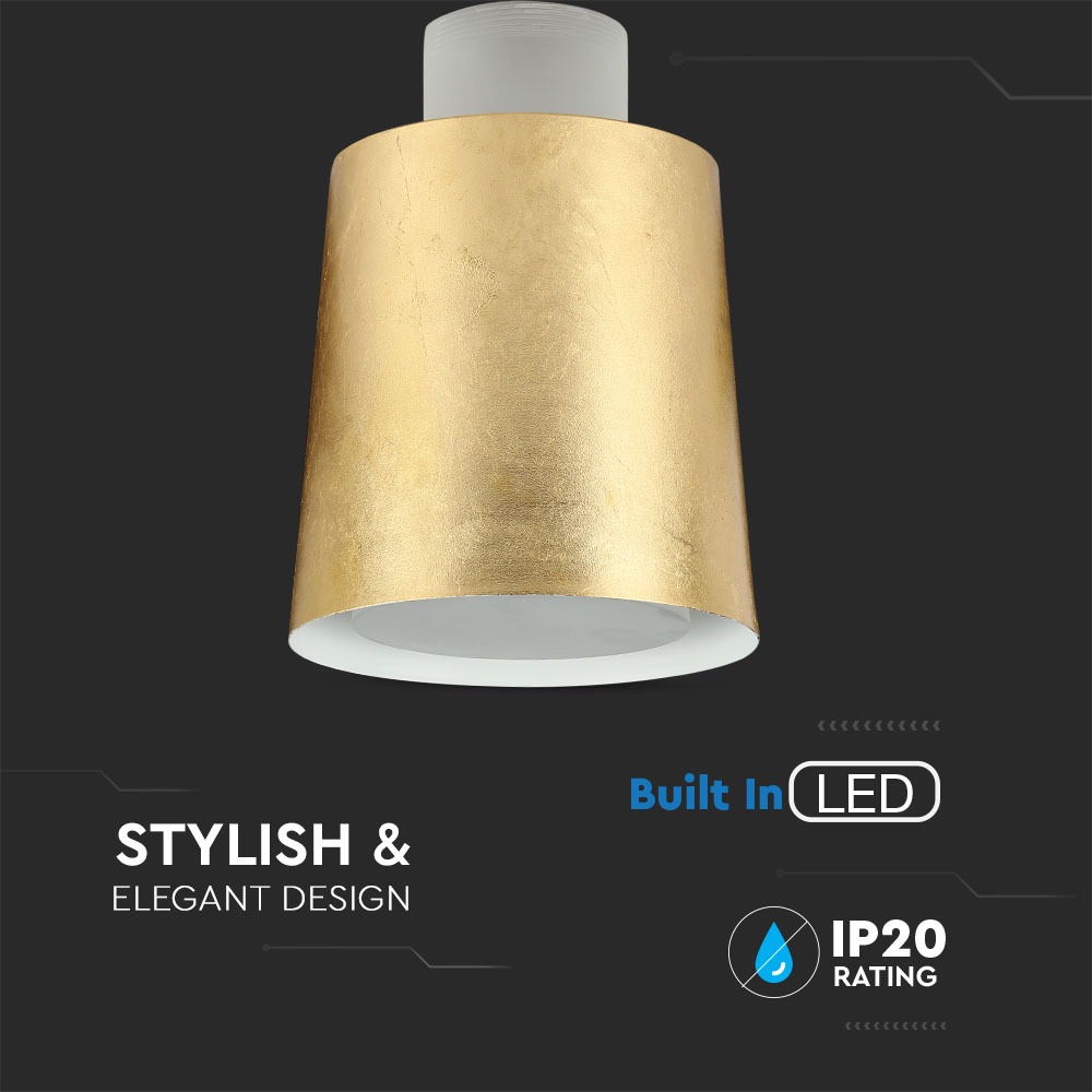 7W LED Lampadario (Acrylico) Gold Lamp Shade 120 Bianco Naturale img 1