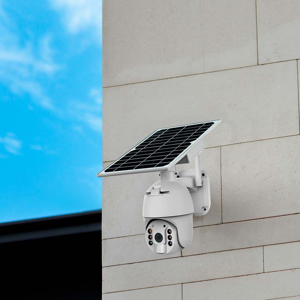 WIFI HD Smart Solar Energy PTZ Camera With Sensor White img 1
