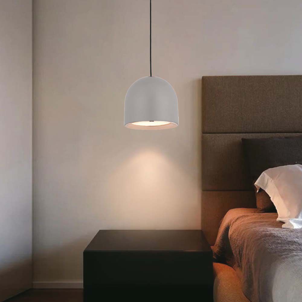 Lampadario LED a Cilindro in Metallo 8.5W 10x162cm Grigio Chiaro 3000K img 1