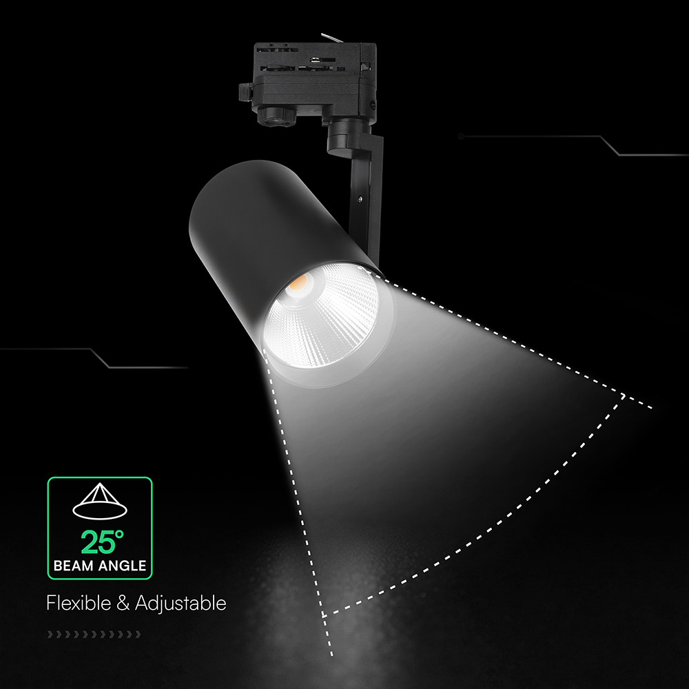 35W LED COB Tracklight CREE CHIP 3000K Black Body img 1