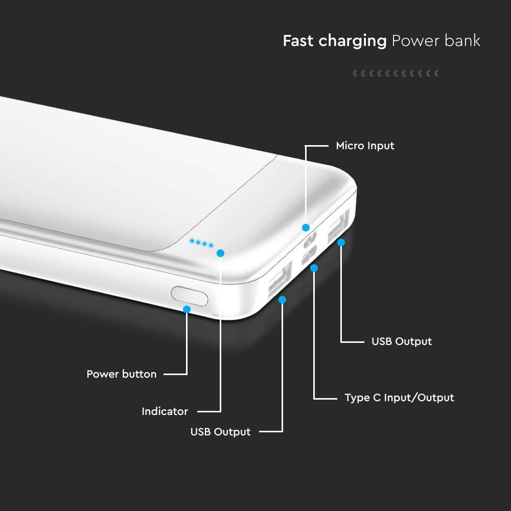 Power Bank 10.000 mAh Colore Bianco