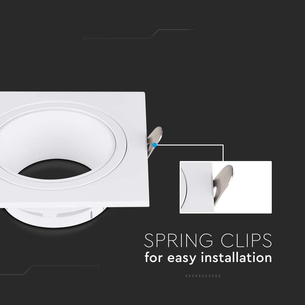 Portafaretto LED da Incasso Quadrato GU10 e GU5.3(MR16) Colore Bianco Orientabile img 1