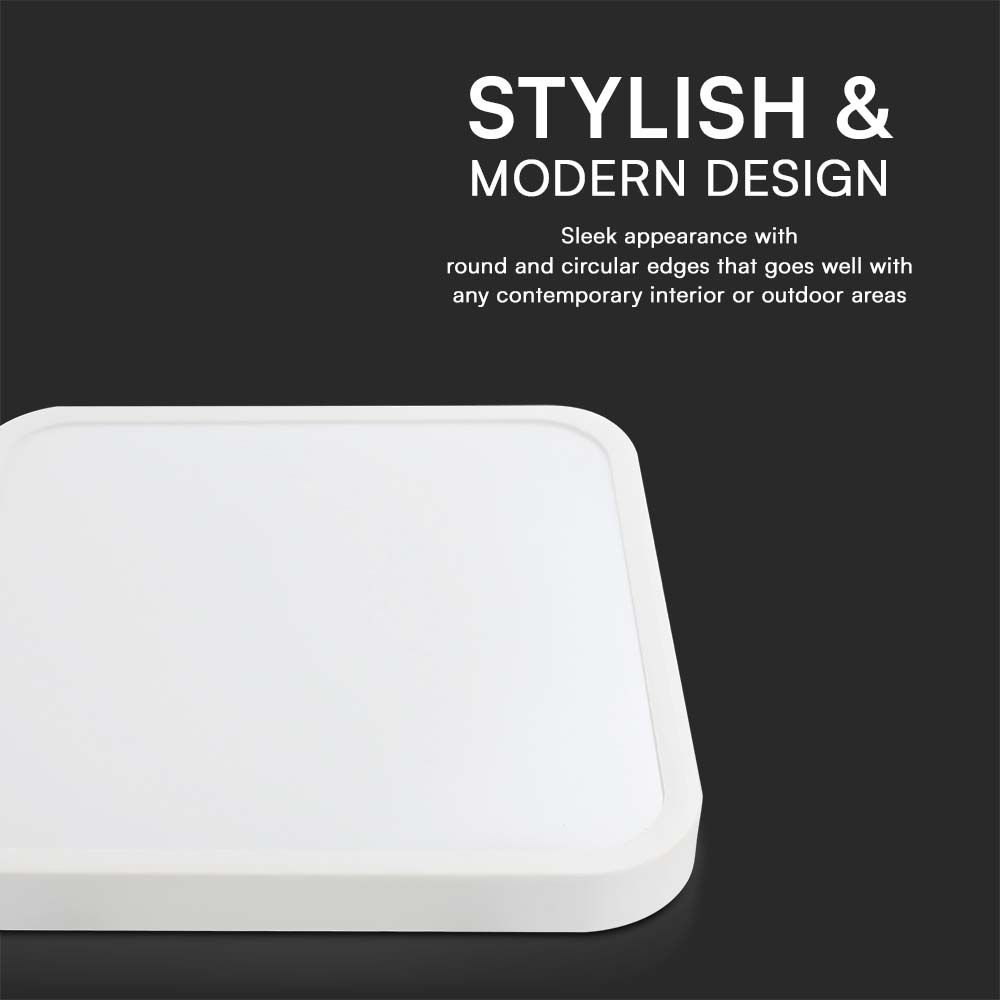 18W LED Dome Light SAMSUNG Chip 3000K Square White Frame IP44