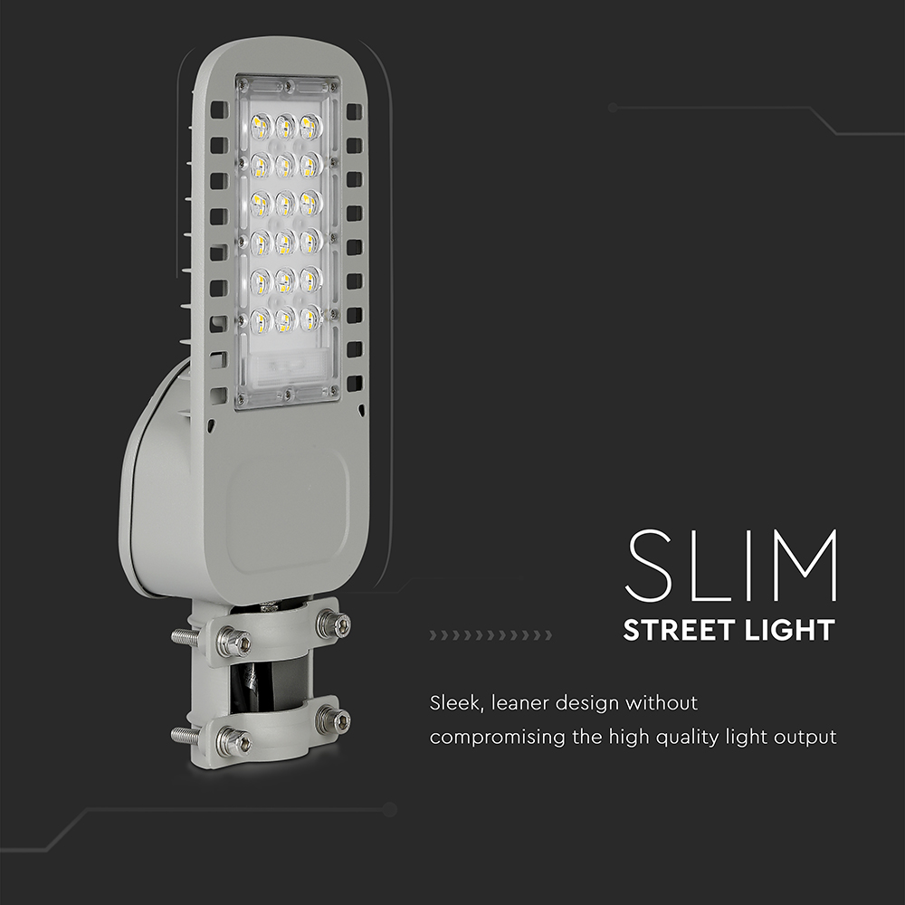 LED Street Light SAMSUNG CHIP 5 Years Warranty - 30W SLIM 4000K 135LM/W img 4