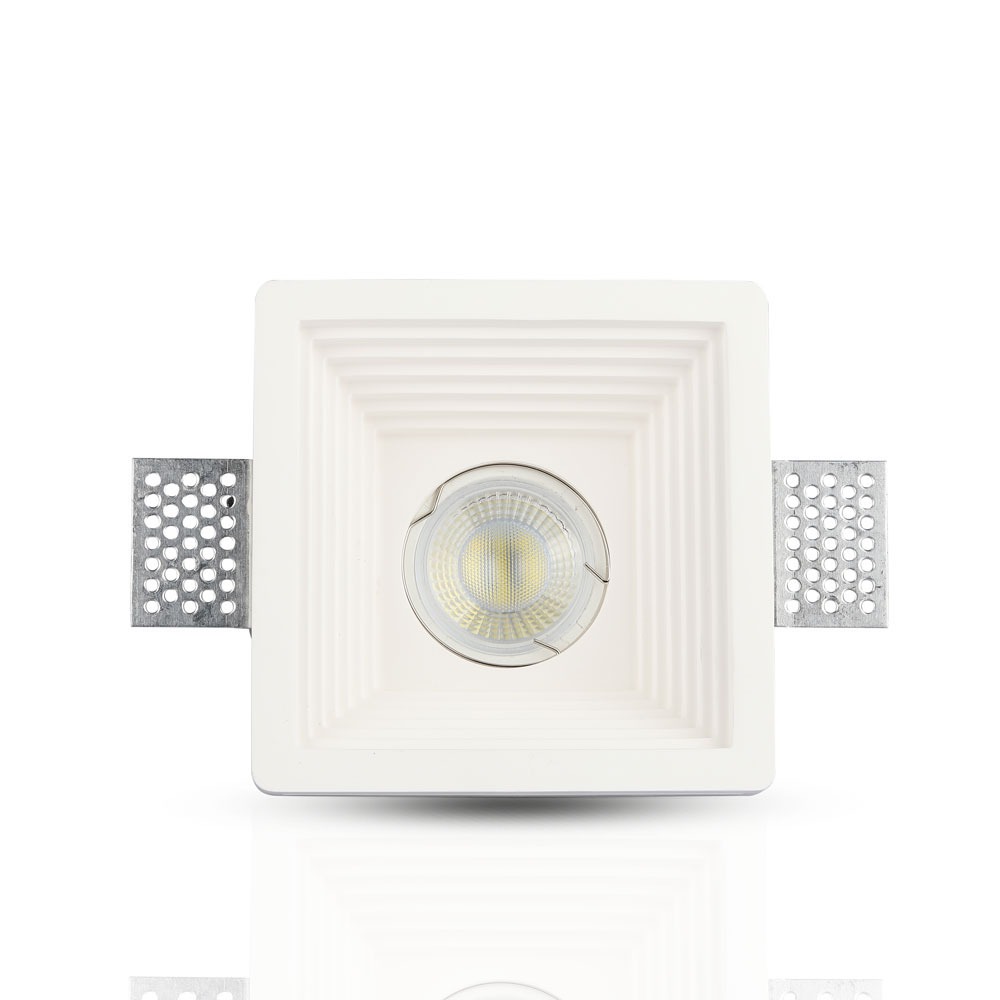 GU10 Fitting Gesso White Recessed Light Quadrato img 1