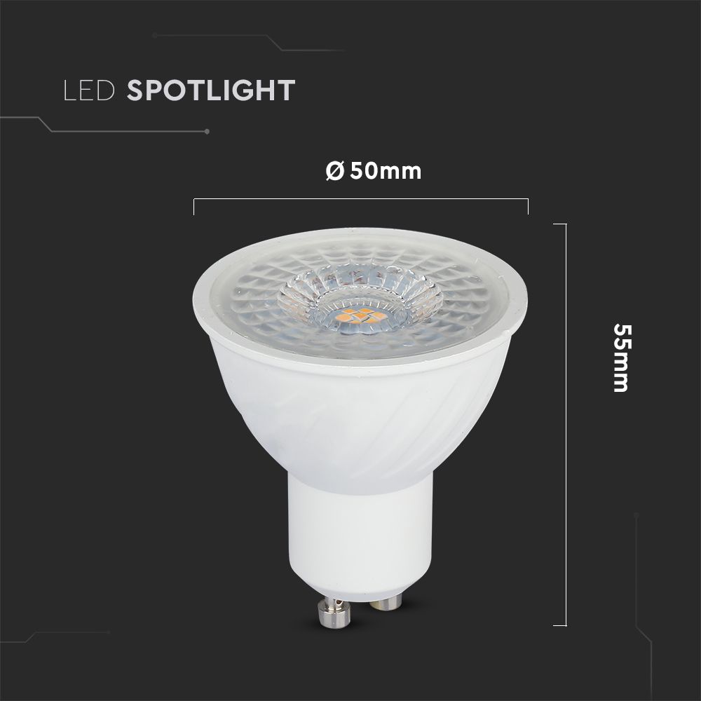LED Spotlight SAMSUNG CHIP - GU10 6W Ripple Plastic 110°D