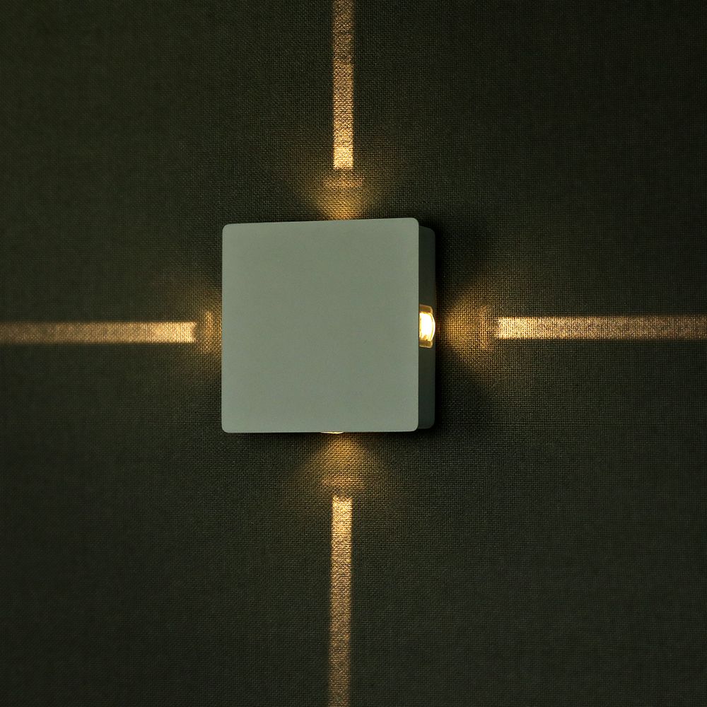 4W LED Wall Light White Square 4000K IP65